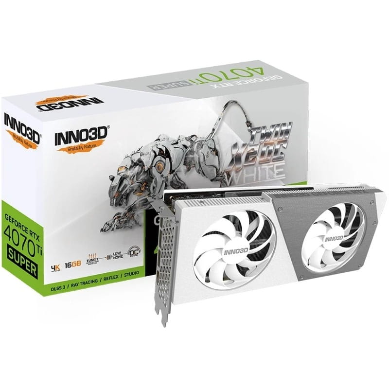 Видеокарта GF RTX 4070 Ti Super 16GB GDDR6X Twin X2 OC White Inno3D (N407TS2-166XX-186156W)