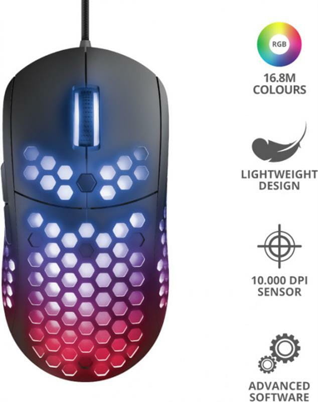 Миша Trust GXT 960 Graphin Ultra-lightweight RGB (23758) Black