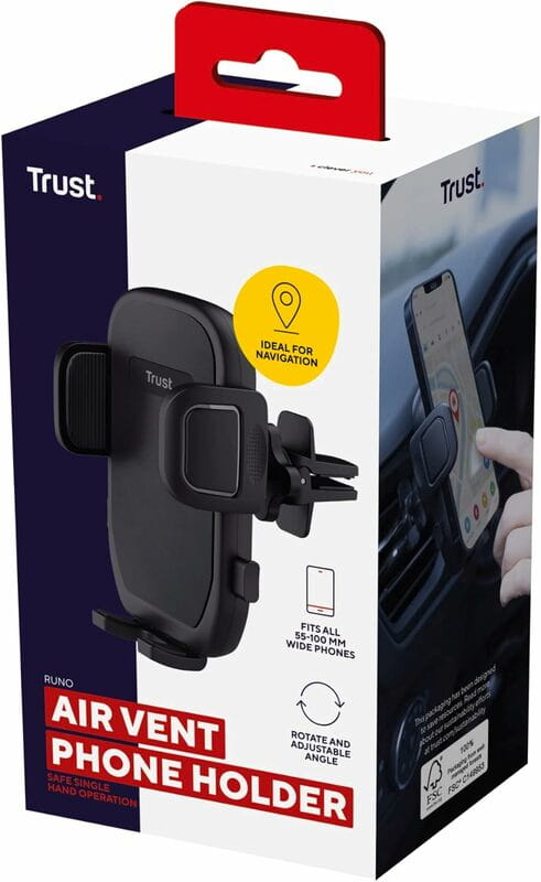 Тримач автомобільний Trust Runo Airvent 4-7" Black (24983)