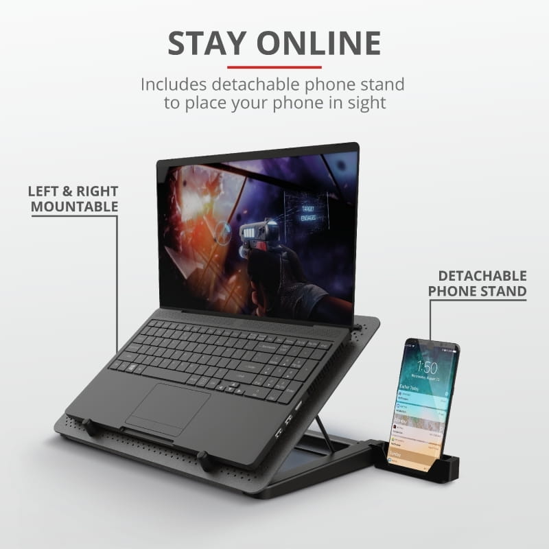 Охолоджуюча підставка для ноутбука Trust GXT 1125 Quno Blue LED 17.3" Black (23581)