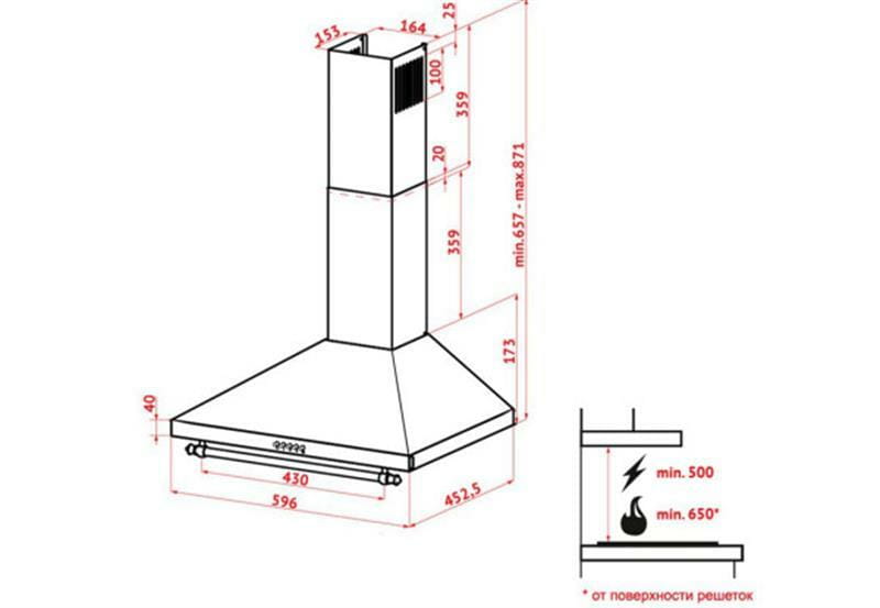 Витяжка Perfelli K 6202 BL 700 LED
