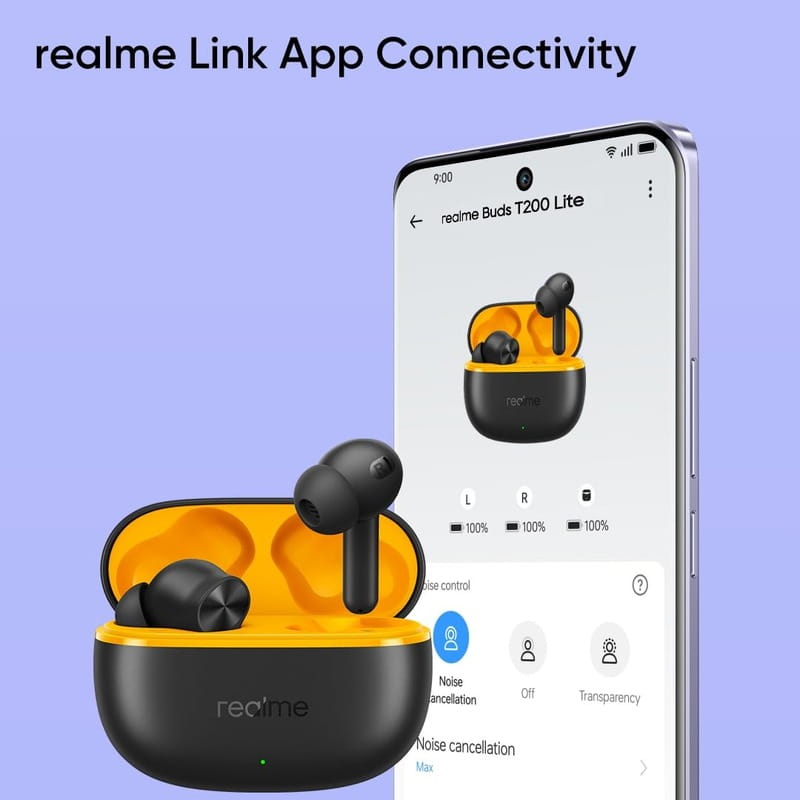 Bluetooth-гарнітура Realme Buds T200 Lite Volt Black_EU