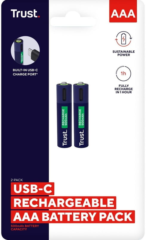 Аккумулятор Trust AAA/HR03 500mAh 2шт (25585)