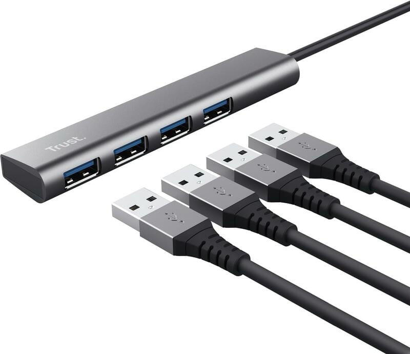 Концентратор Trust Halyx USB-A Grey (24947)
