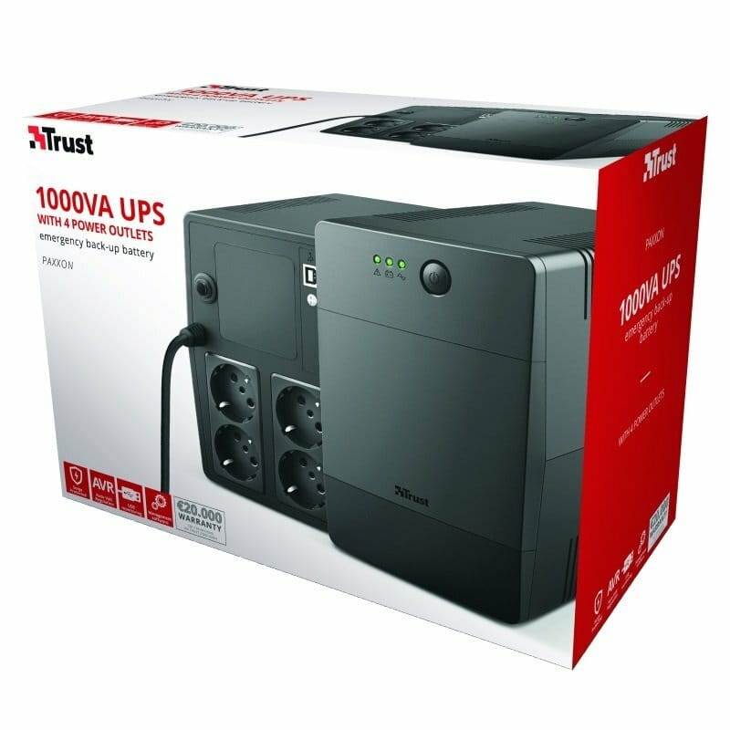 Джерело безперебійного живлення Trust Paxxon 1000VA, UPS Black (23504)