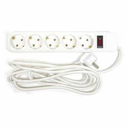 Фільтр живлення PowerPlant JY-1056/3 (PPSA10M30S5B) 5 розеток, 3 м, білий, коробка
