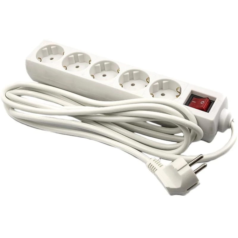 Фильтр питания PowerPlant JY-1052/3 (PPSA08M30S5) 5 розеток, 3 м, белый, кулек