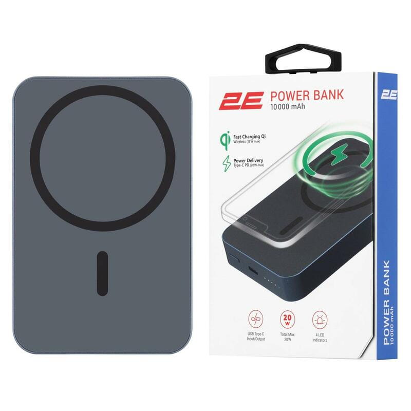 Універсальна мобільна батарея 2E Wireless QI 10000mAh Blue (2E-PB1046-BLUE)