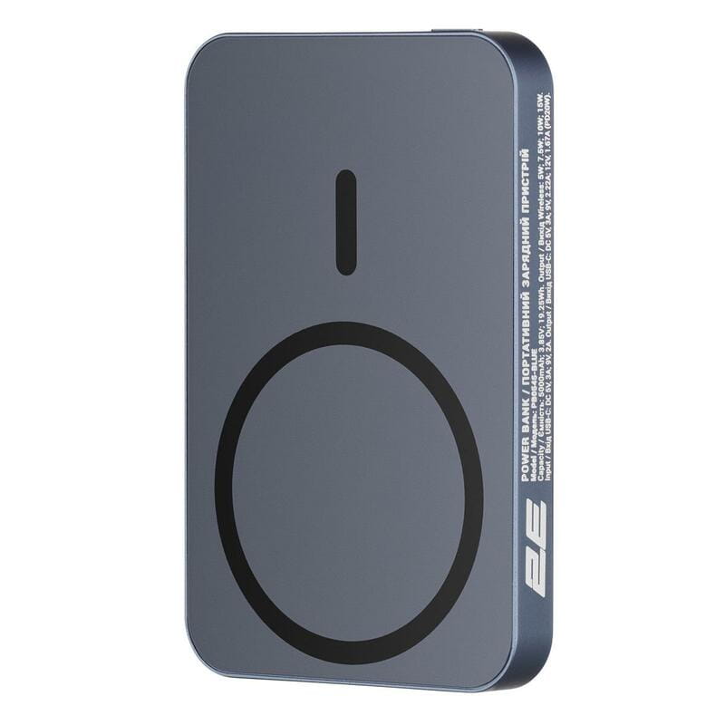 Универсальная мобильная батарея 2E Wireless QI 5000mAh Blue (2E-PB0545-BLUE)