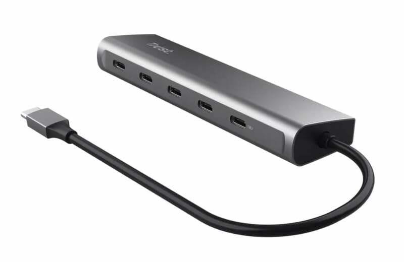 Концентратор Trust Halyx USB Type-C Grey (25136)