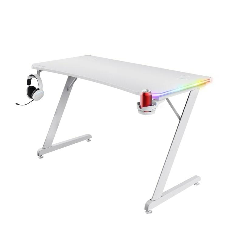 Компьютерный стол Trust GXT 709W Luminus RGB White (25328)