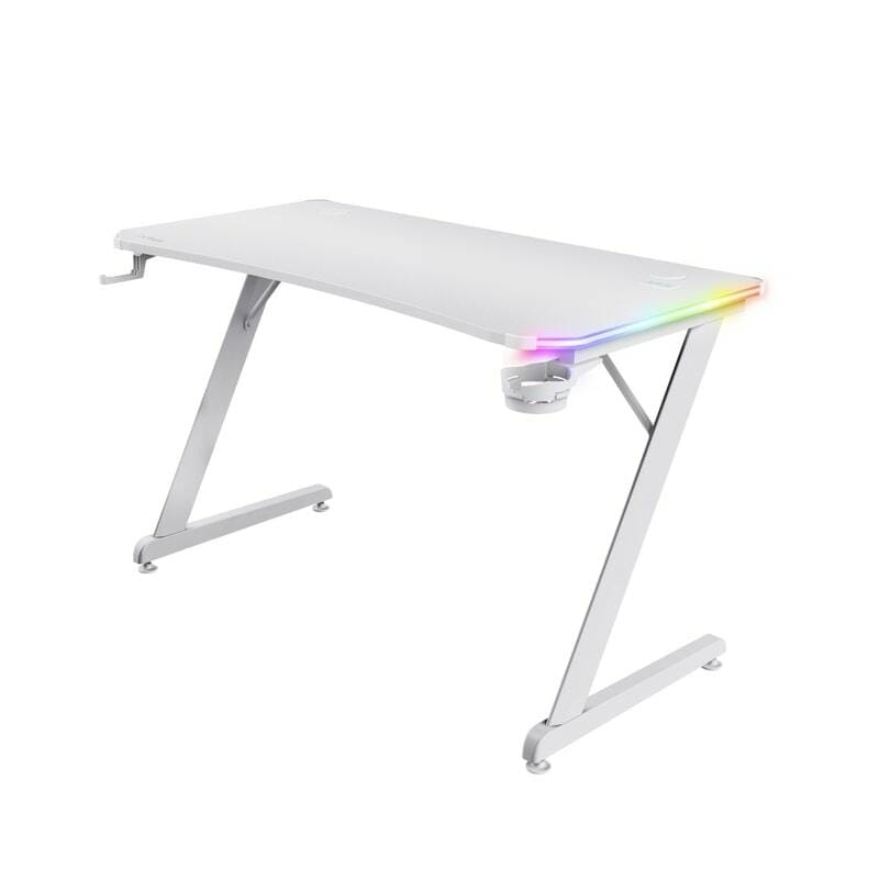 Компьютерный стол Trust GXT 709W Luminus RGB White (25328)