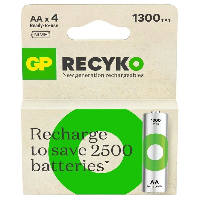 Аккумуляторы GP Recyko AA/HR06 NI-MH 1300 mAh BL 4 шт
