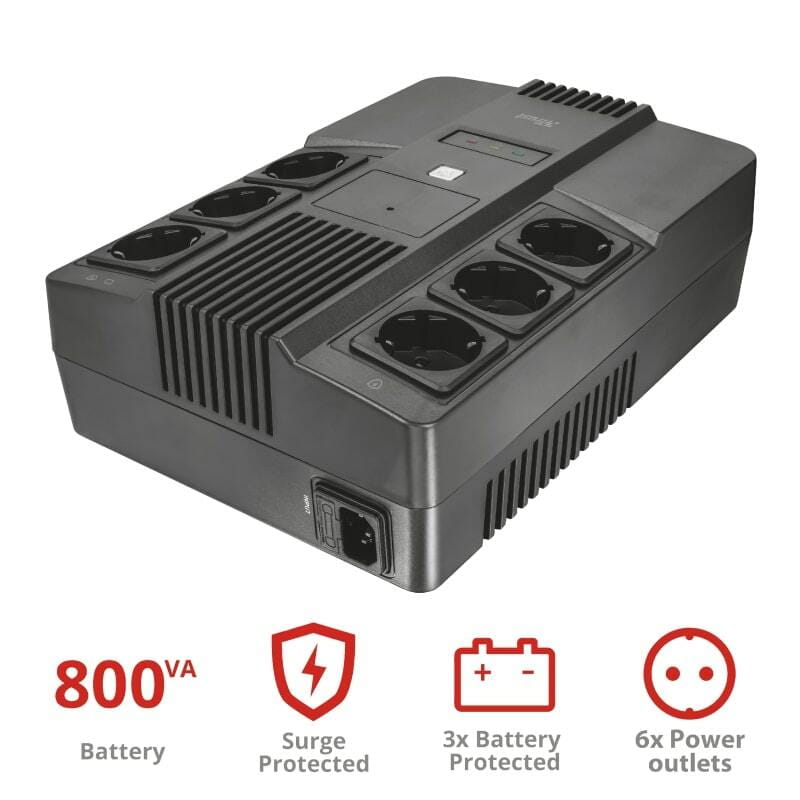 ИБП Trust Maxxon 800VA, UPS, Black (23326)