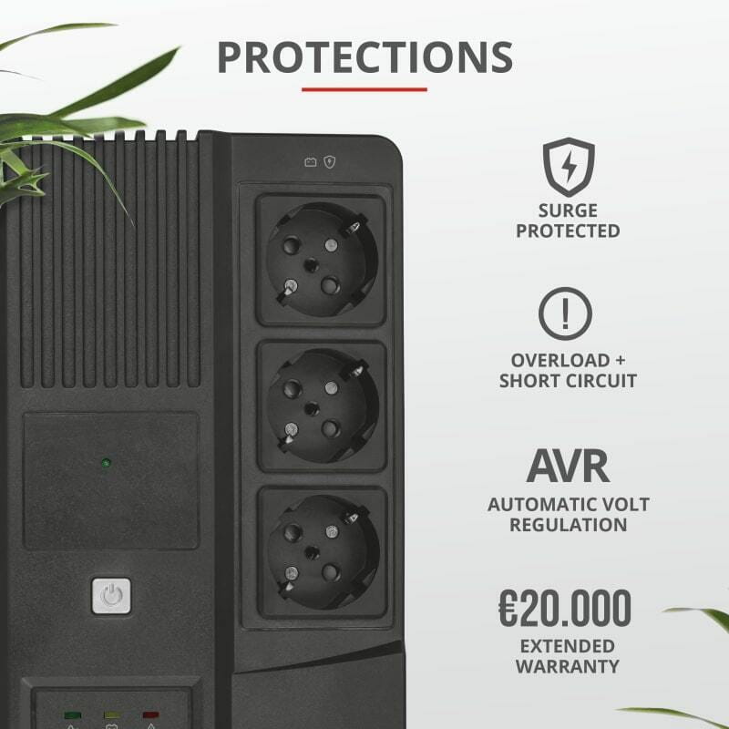 ИБП Trust Maxxon 800VA, UPS, Black (23326)