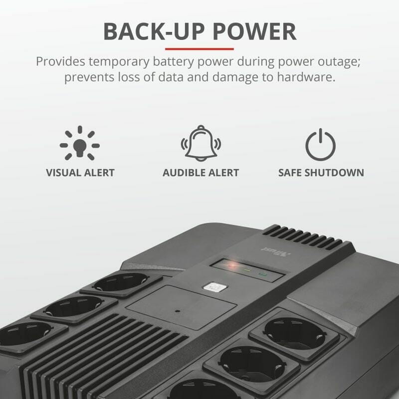 ИБП Trust Maxxon 800VA, UPS, Black (23326)