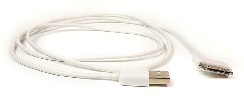 Кабель PowerPlant USB-Apple 30pin, 1м White (DV00DV4045)