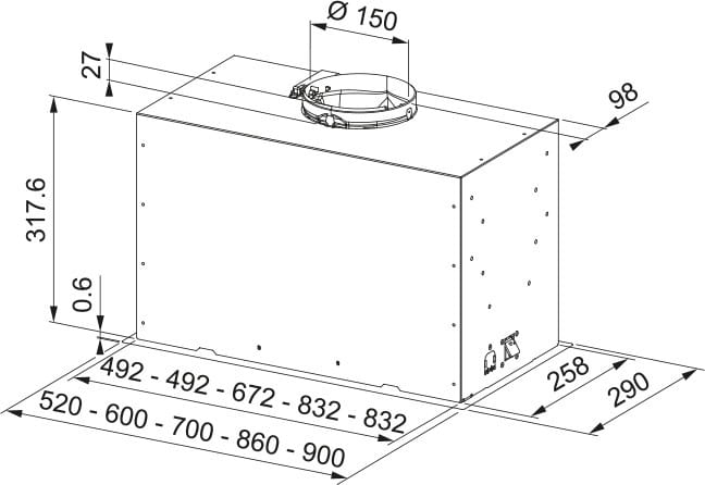 Витяжка Franke Box Flush Basic FBFE BK A70 (305.0728.431)