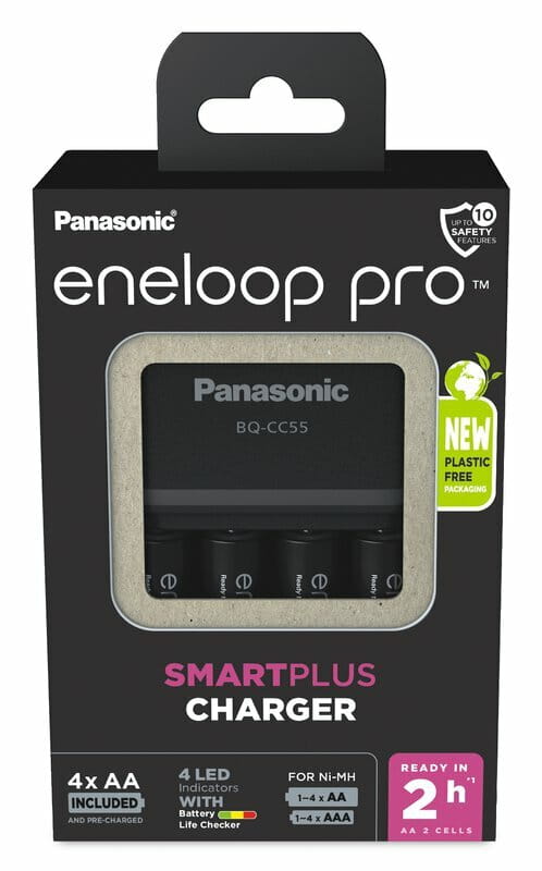 Заряднoe устройство Panasonic Smart-Quick Charger + Eneloop Pro BQ-CC55 AA/HR06 Ni-Mh 2500 mAh BL 4 шт