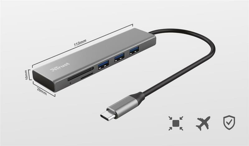 Концентратор USB Type-C Trust Halyx (24191) 3хUSB3.2, microSD/SD (24191)