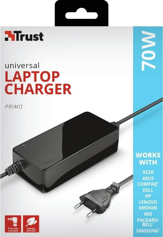 Блок питания Trust Primo Universal Laptop 220V, 19V, 70W, 3.6А Black (22141)