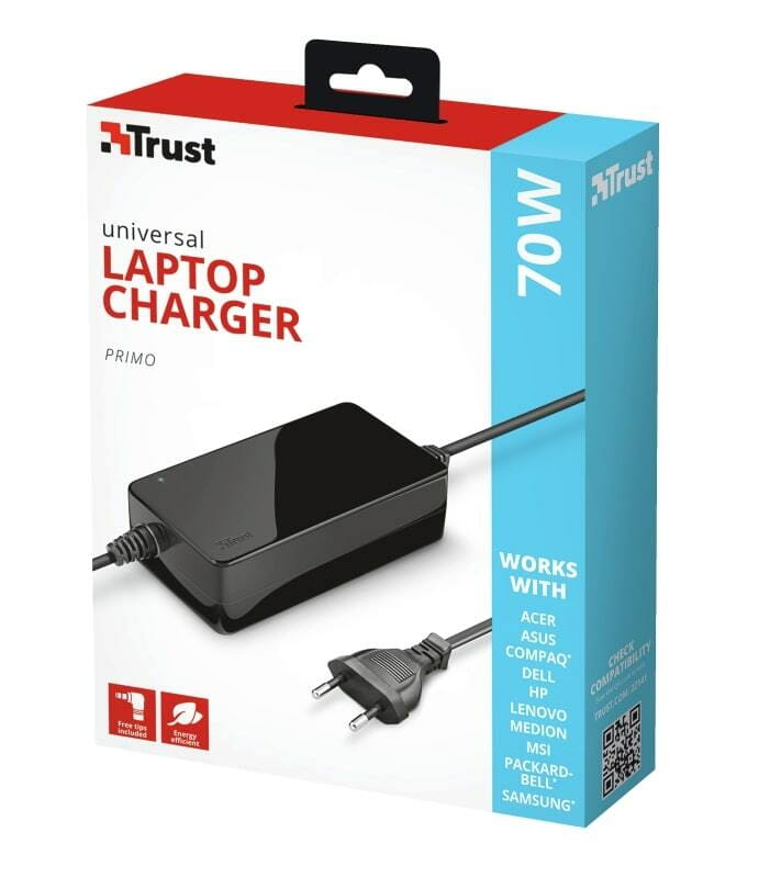 Блок питания Trust Primo Universal Laptop 220V, 19V, 70W, 3.6А Black (22141)