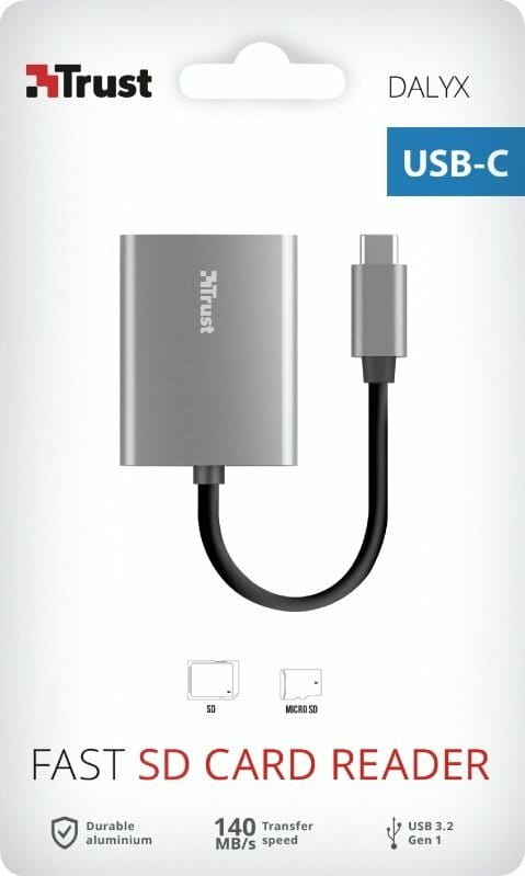 Кардридер Trust Dalyx Aluminium USB Type-C Grey (24136)