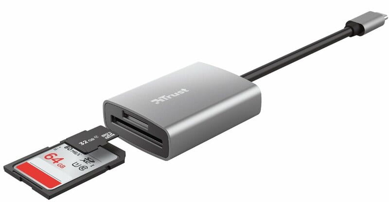 Кардридер Trust Dalyx Aluminium USB Type-C Grey (24136)
