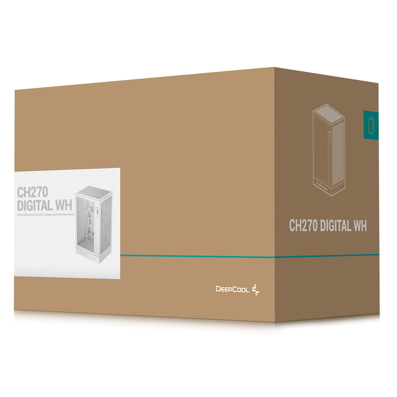 Корпус DeepCool CH270 Digital White (R-CH270-WHNDM0-G-1) без БП