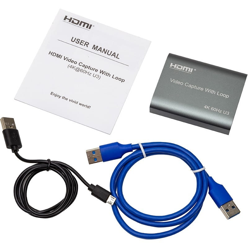 Пристрій відеозахоплення PowerPlant HDMI USB3.0 4k/60hz (HDVC8) (CA914180)