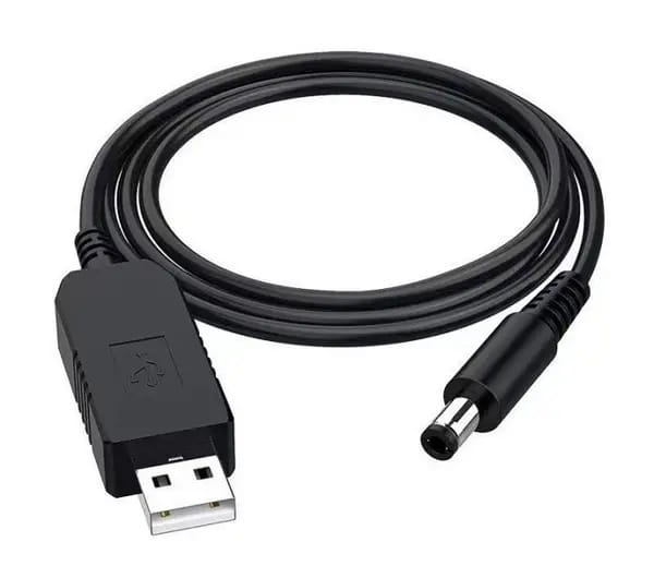 Кабель питания USB - DC (M/M), 5.5х2.1 мм, 12V, 1 м, Black (2000985587648)