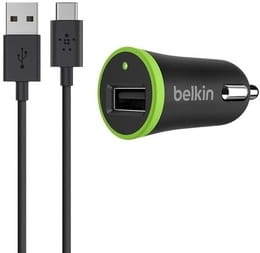 Автомобильное зарядное устройство Belkin (1USB, 2.4A) Black (F7U002bt06-BLK) + кабель Type-C_OEM