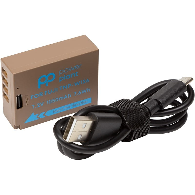 Акумулятор PowerPlant Fujifilm TNP-W126 1050mAh з кабелем Type-C (CB971268)