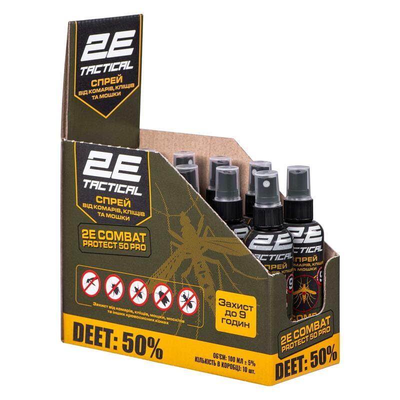 Спрей від комарів, кліщів та мошок 2E Combat Protect 50 Pro, 100 мл (2E-RPLNTDT50-100)