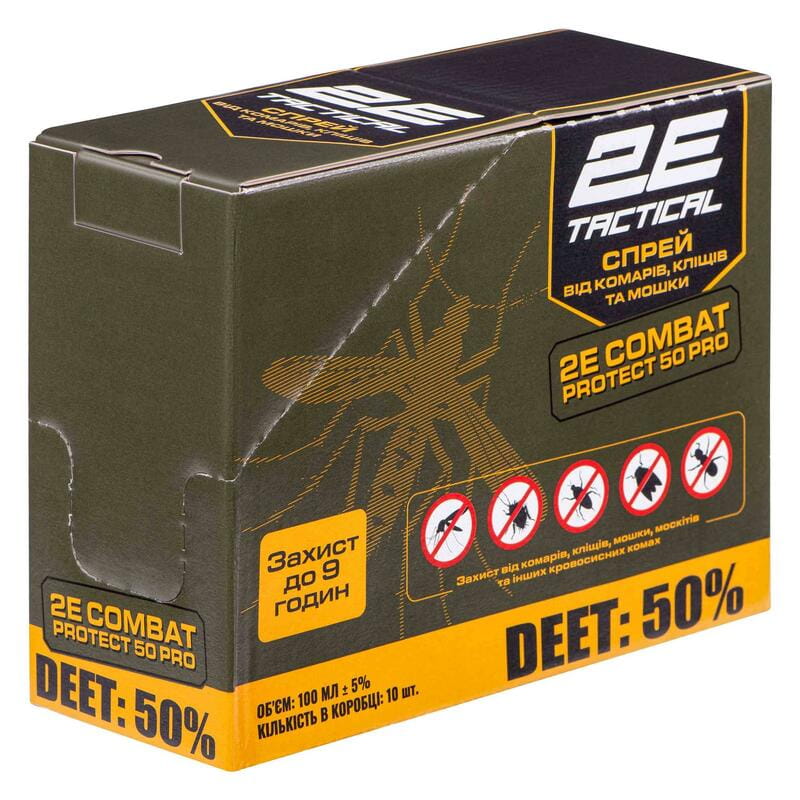 Спрей від комарів, кліщів та мошок 2E Combat Protect 50 Pro, 100 мл (2E-RPLNTDT50-100)