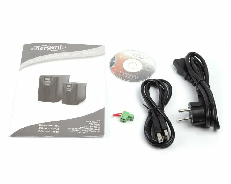 ИБП EnerGenie EG-UPSO-1000 1000VA, On-line, 3xIEC+1xSchuko, металл
