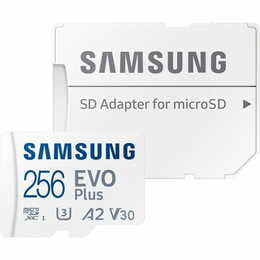 Карта пам`яті MicroSDXC  256GB UHS-I U3 V30 A2 Samsung Evo Plus + SD-адаптер (MB-MC256SA/EU)