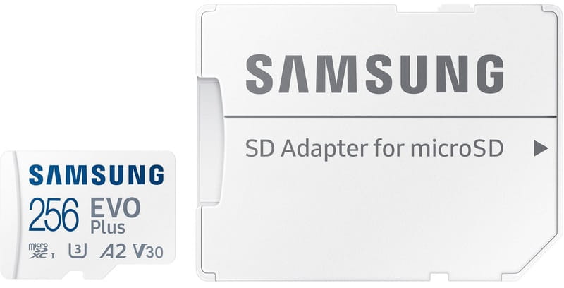 Карта пам`яті MicroSDXC  256GB UHS-I U3 V30 A2 Samsung Evo Plus + SD-адаптер (MB-MC256SA/EU)