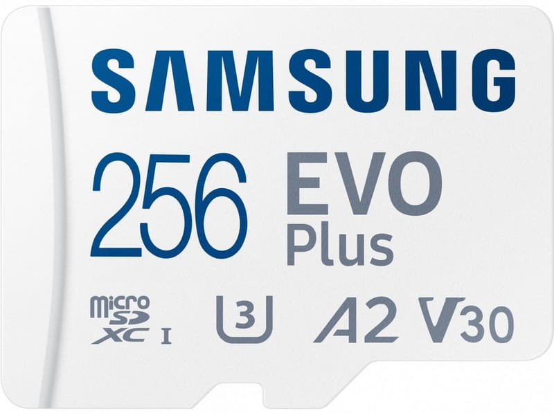 Карта пам`яті MicroSDXC  256GB UHS-I U3 V30 A2 Samsung Evo Plus + SD-адаптер (MB-MC256SA/EU)
