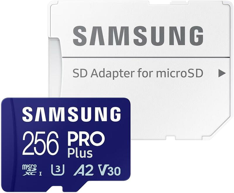 Карта памяти MicroSDXC 256GB UHS-I/U3 Class 10 Samsung Pro Plus + SD-адаптер (MB-MD256SA/EU)