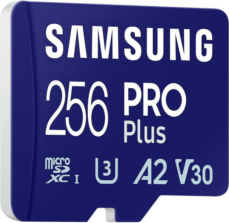 Карта памяти MicroSDXC 256GB UHS-I/U3 Class 10 Samsung Pro Plus + SD-адаптер (MB-MD256SA/EU)