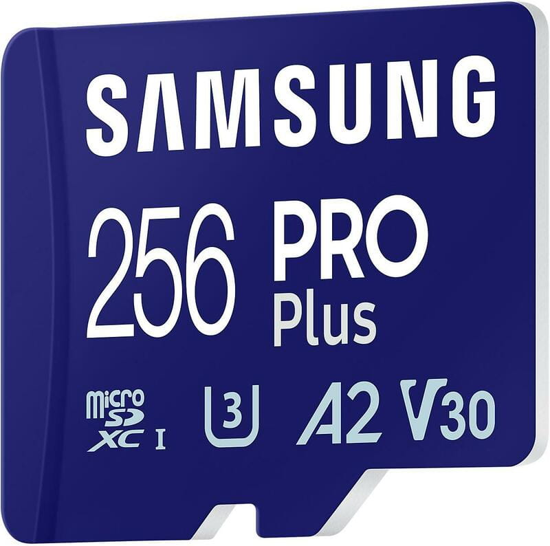 Карта памяти MicroSDXC 256GB UHS-I/U3 Class 10 Samsung Pro Plus + SD-адаптер (MB-MD256SA/EU)