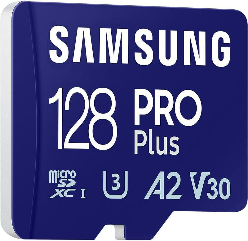 Карта памяти MicroSDXC 128GB UHS-I/U3 Class 10 Samsung Pro Plus + SD-адаптер (MB-MD128SA/EU)