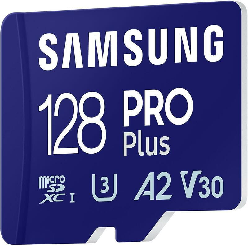 Карта памяти MicroSDXC 128GB UHS-I/U3 Class 10 Samsung Pro Plus + SD-адаптер (MB-MD128SA/EU)