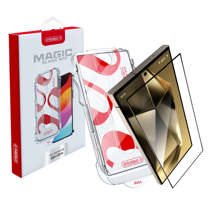 Защитное стекло Intaleo с апликатором Intaleo MagicBox для Samsung Galaxy S24 Ultra SM-S928 Black (4820266742874)