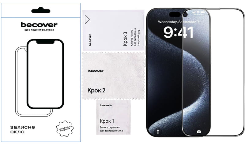 Захисне скло BeCover для Apple iPhone 16 Plus Black (712123)