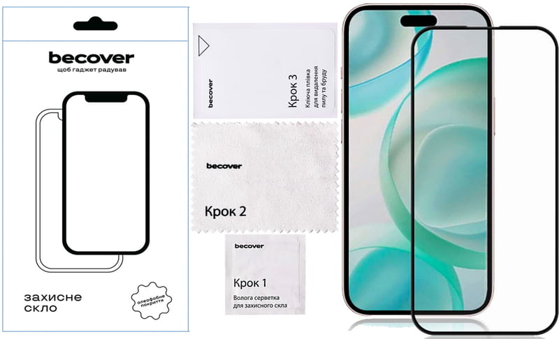 Защитное стекло BeCover для Apple iPhone 16 Pro Black (712124)