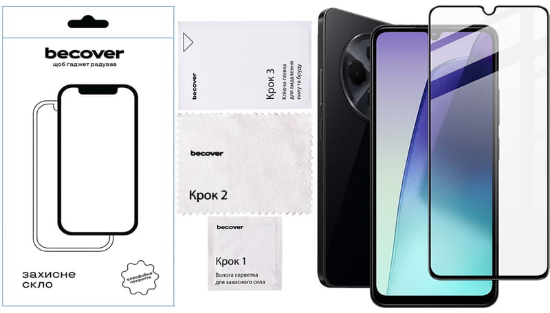 Защитное стекло BeCover для Xiaomi Redmi 14C 4G / Poco C75 Black (712320)