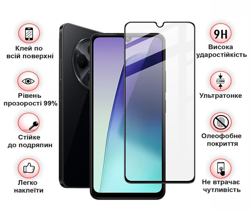 Защитное стекло BeCover для Xiaomi Redmi 14C 4G / Poco C75 Black (712320)