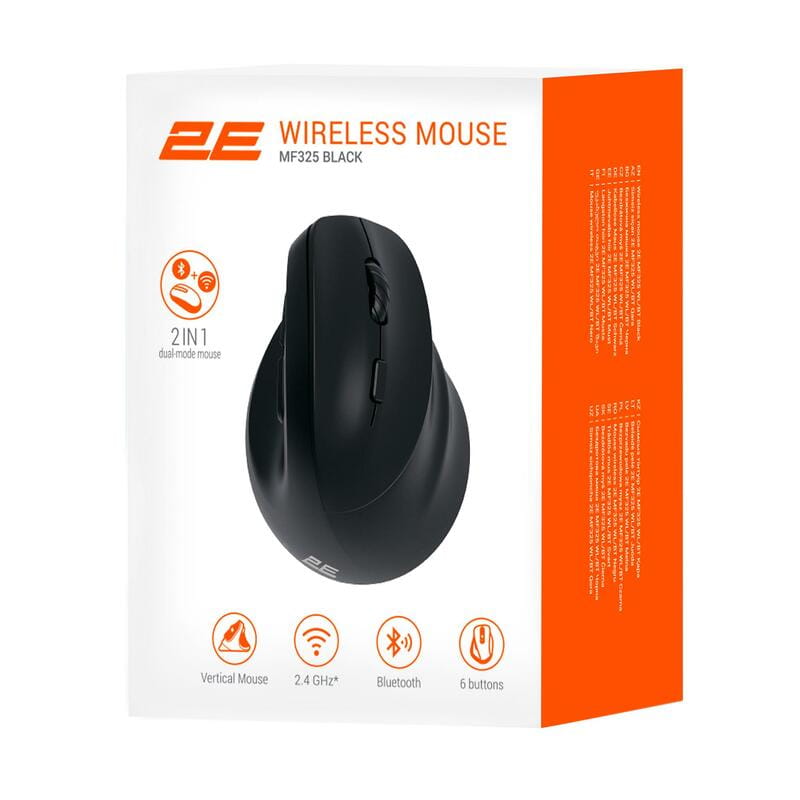 Миша бездротова 2E MF325 Black (2E-MF325WBK)